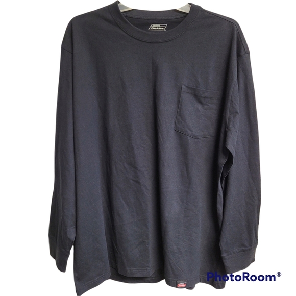Dickies Other - NWOT Mens Dickies plain long sleeve black shirt with front pocket 2XL